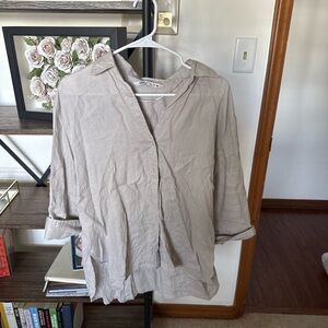 Zara Beige Button Down Shirt